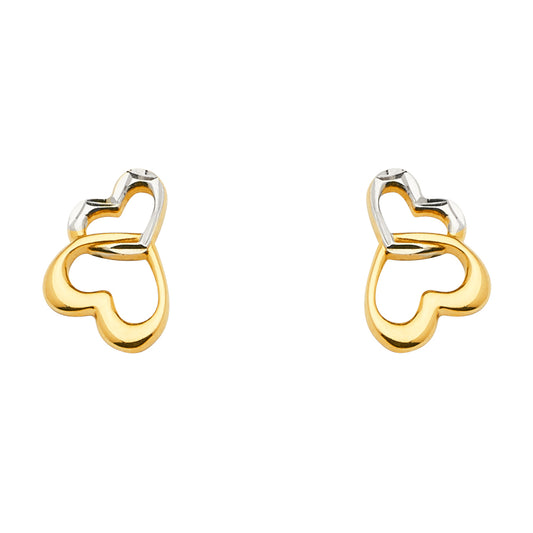 Duo-color Heart Earrings