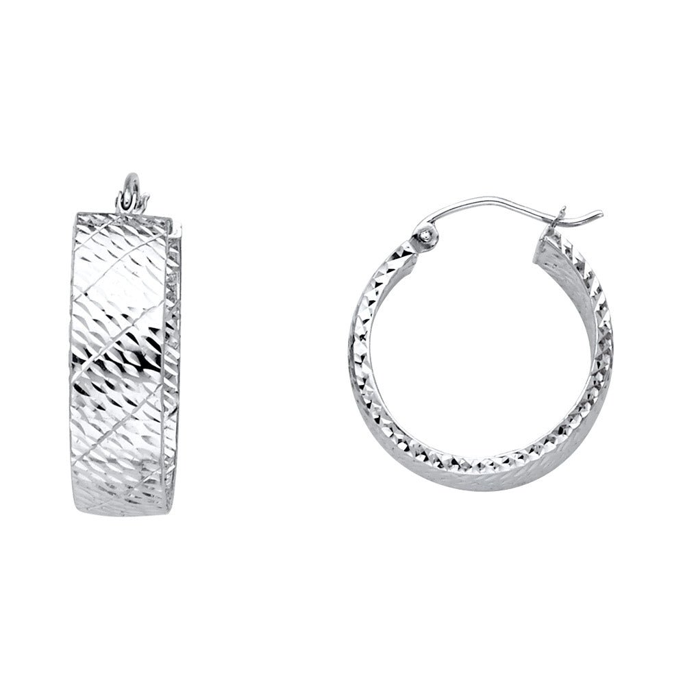 Inferno White Gold Hoop Earrings
