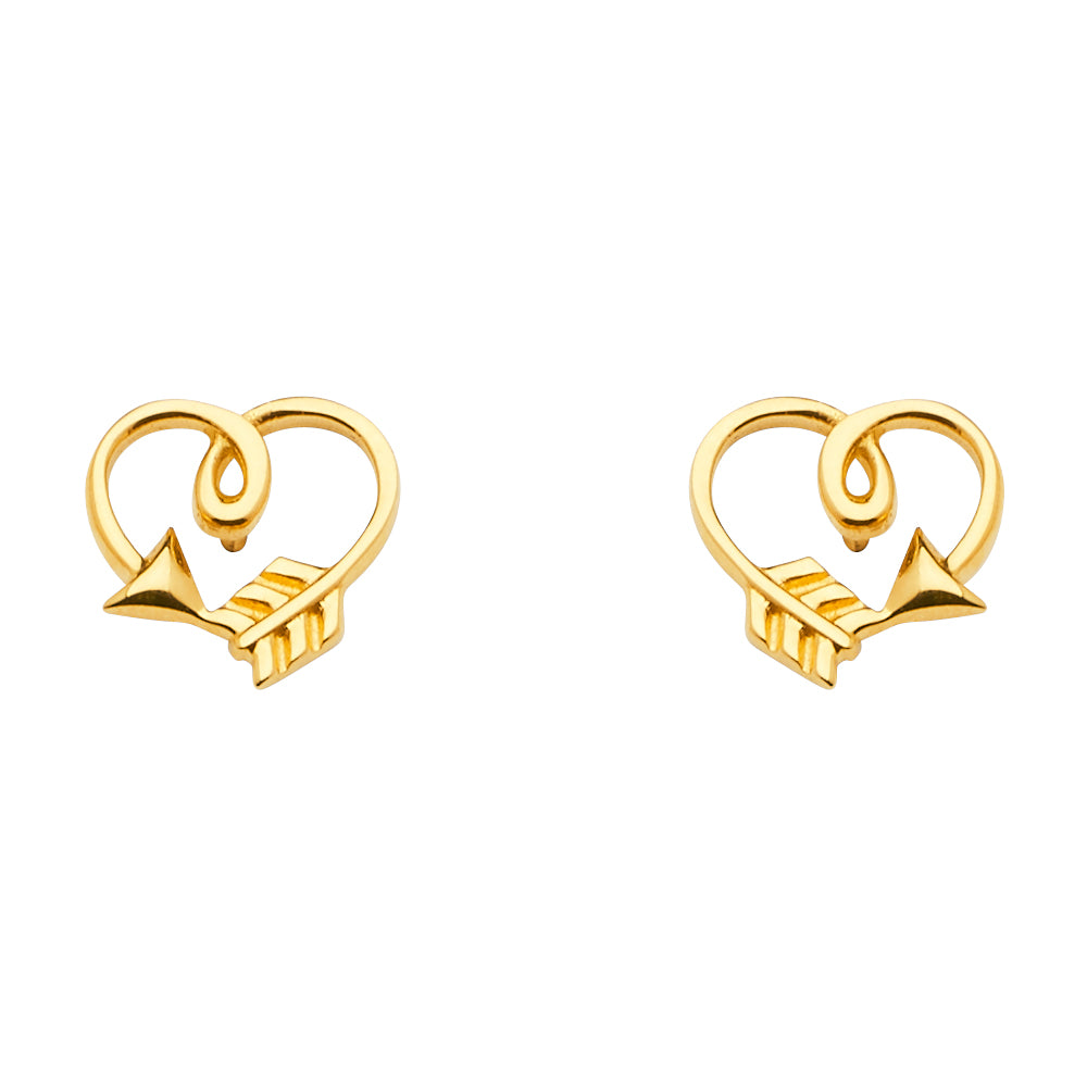 Cupids Bow Heart Earrings