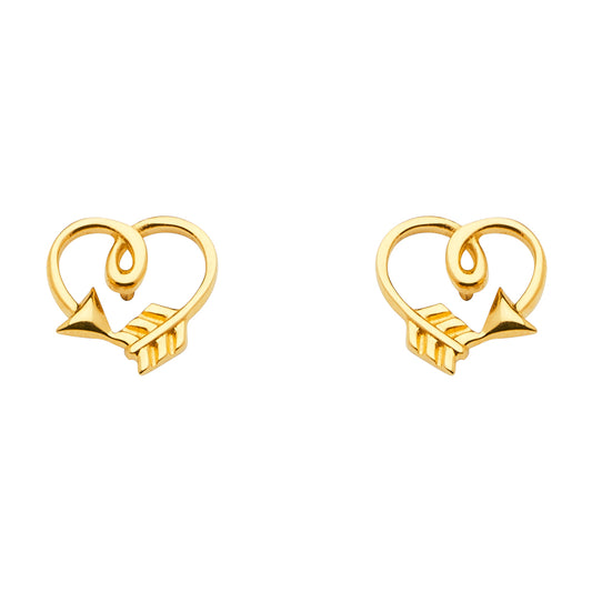 Cupids Bow Heart Earrings