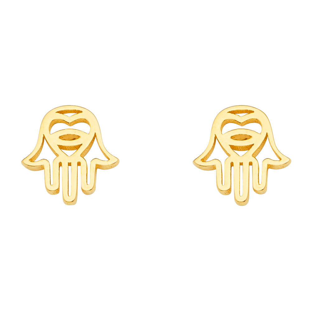 Hamsa Gold Earrings