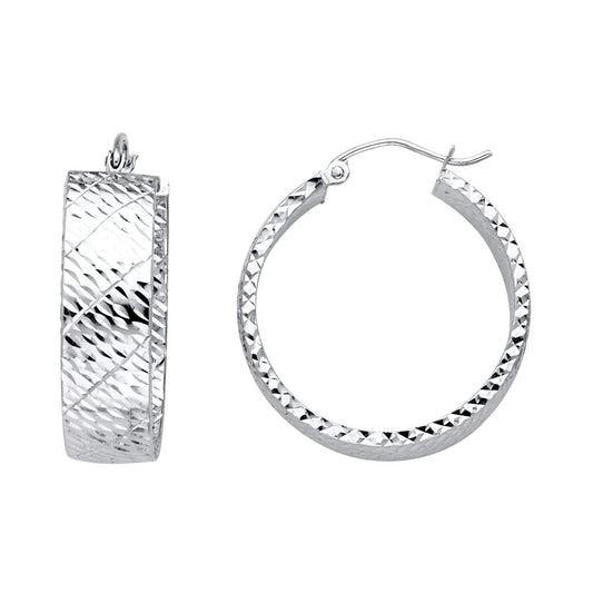 Inferno White Gold Hoop Earrings